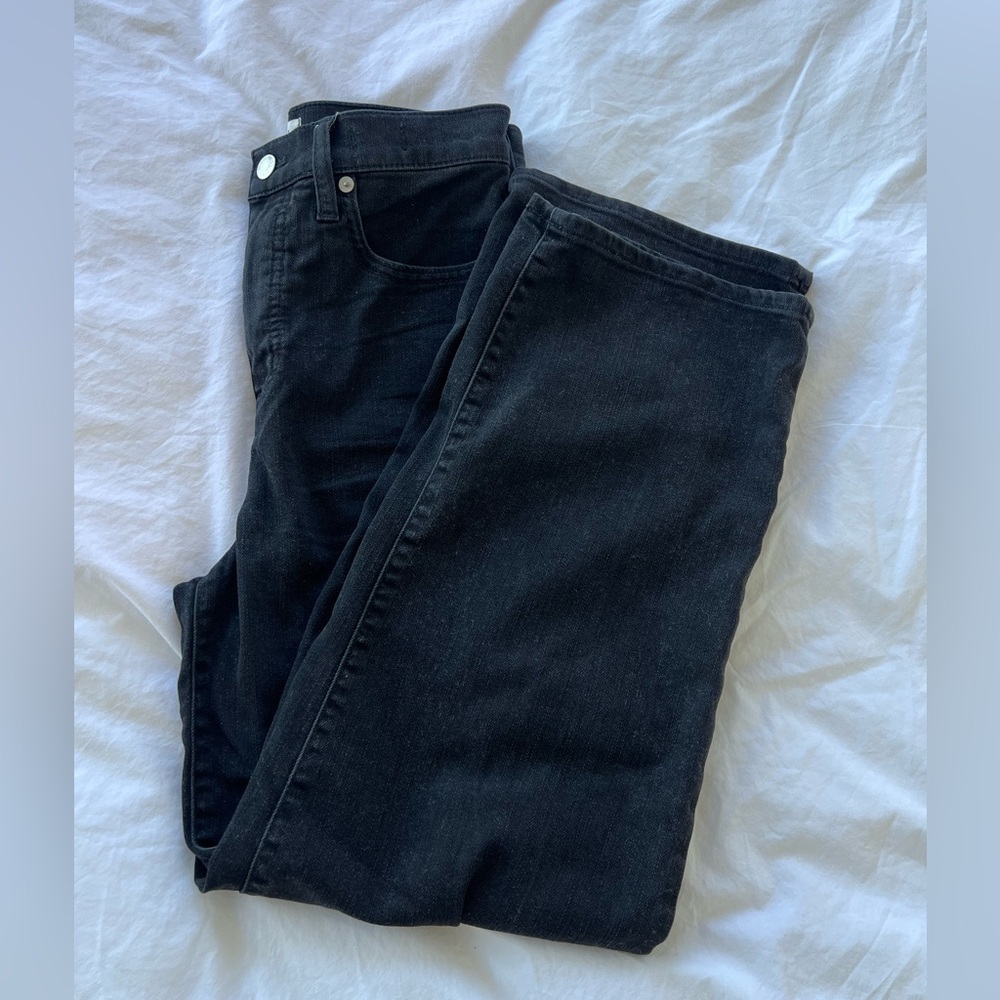 Madewell slim wide leg crop jeans in black
